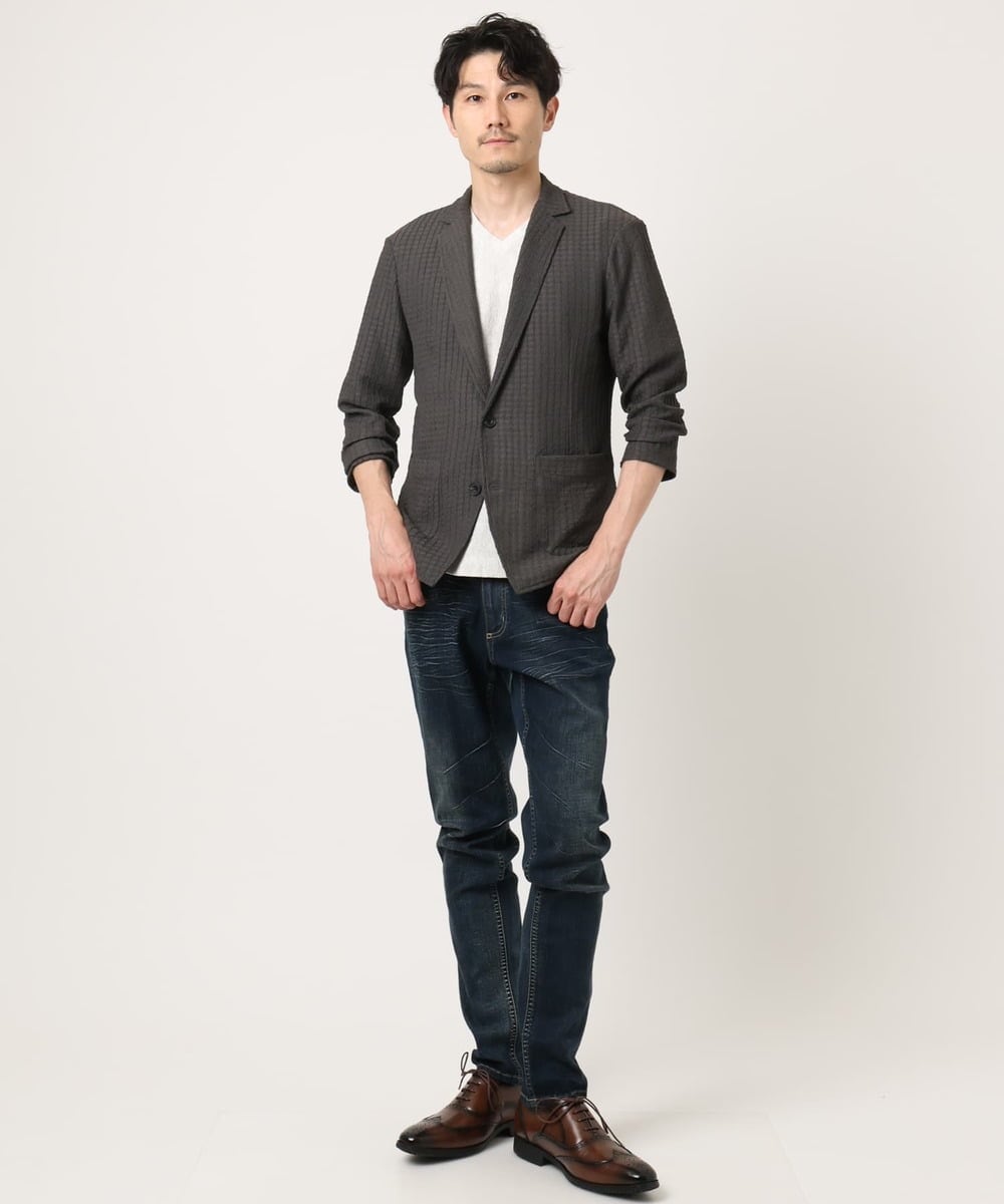 MKDJC03090 MK MICHEL KLEIN HOMME(MKミッシェルクランオム) クラフトヨウリュウジャケット ダークグレー