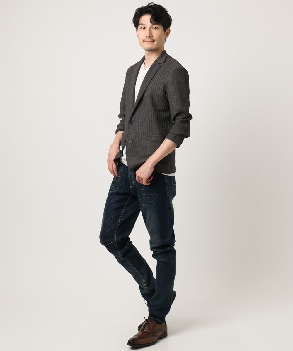 MKDJC03090 MK MICHEL KLEIN HOMME(MKミッシェルクランオム) クラフトヨウリュウジャケット ダークグレー