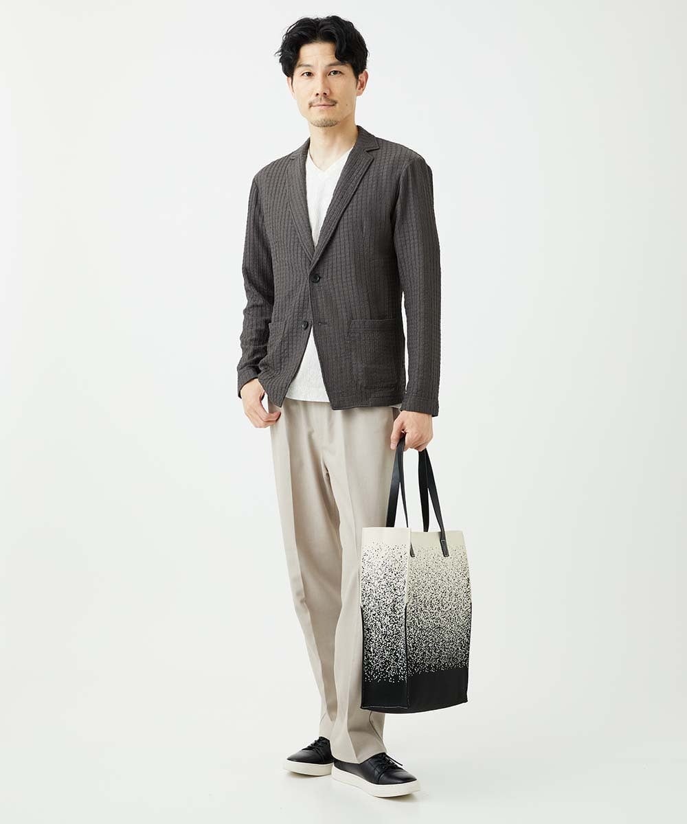MKDJC03090 MK MICHEL KLEIN HOMME(MKミッシェルクランオム) 【洗える/ストレッチ】クラフトヨウリュウジャケット ダークグレー