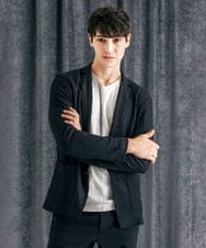 MKDJC03090 MK MICHEL KLEIN HOMME(MKミッシェルクランオム) 【洗える/ストレッチ】クラフトヨウリュウジャケット ブラック
