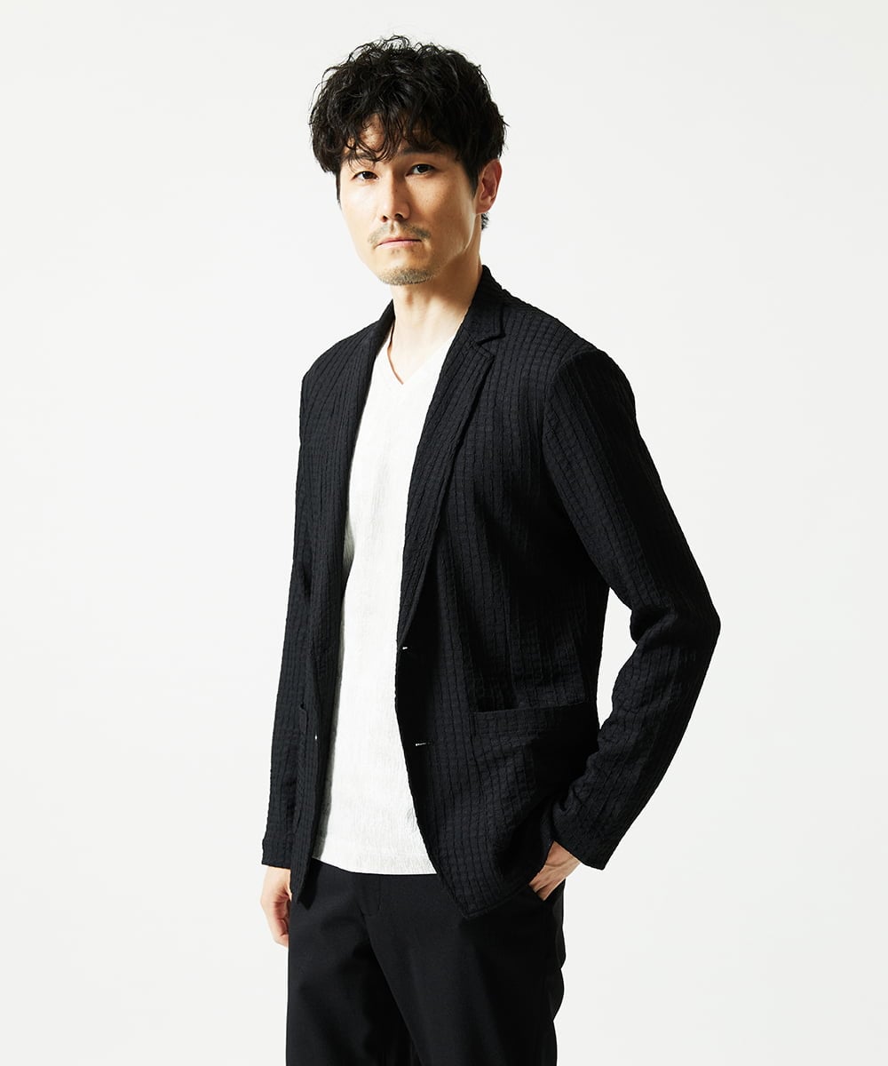 MKDJC03090 MK MICHEL KLEIN HOMME(MKミッシェルクランオム) クラフトヨウリュウジャケット ブラック