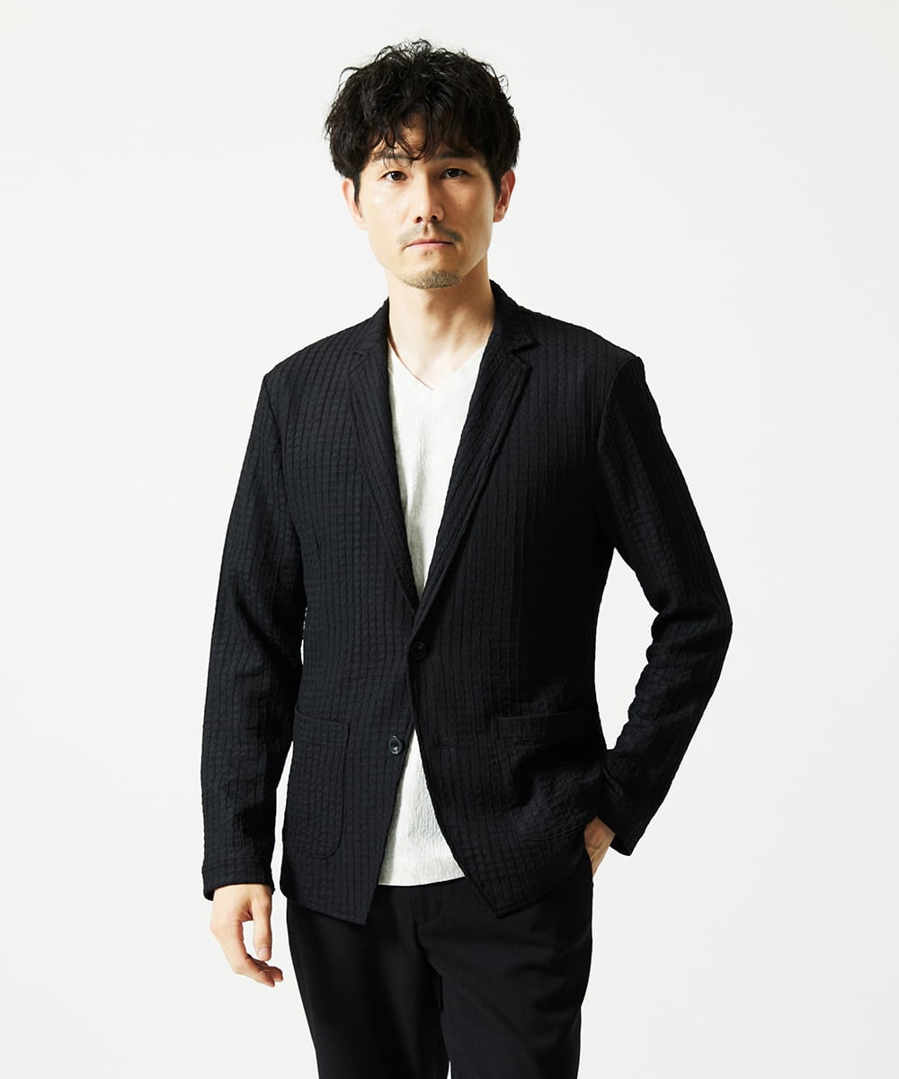 MKDJC03090 MK MICHEL KLEIN HOMME(MKミッシェルクランオム) クラフトヨウリュウジャケット ブラック
