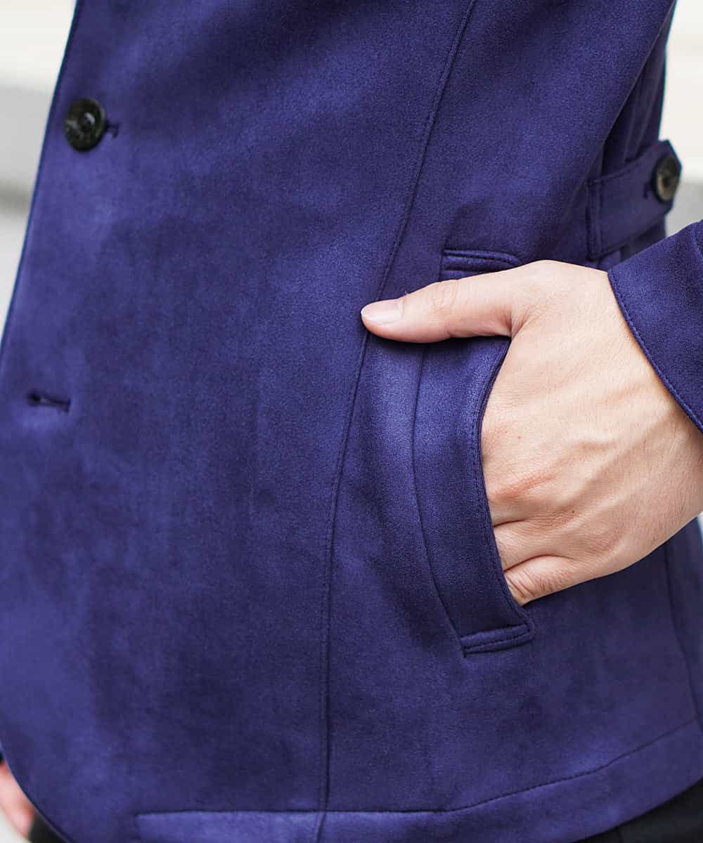 MKDJI54170 MK MICHEL KLEIN HOMME(MKミッシェルクランオム) コンバーチブルジャケット / ポンチスエード ネイビー