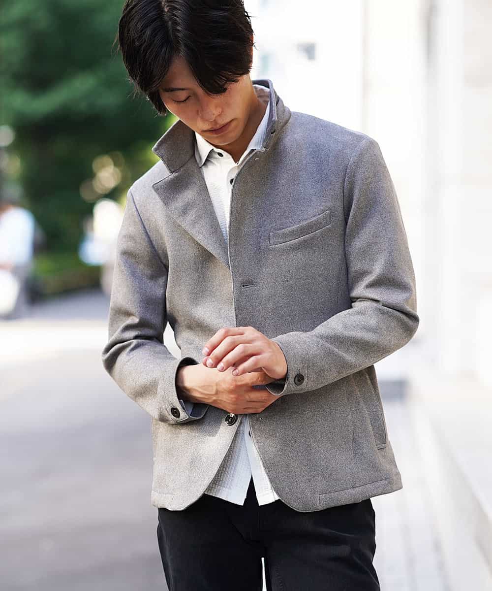 MKDJI54170 MK MICHEL KLEIN HOMME(MKミッシェルクランオム) コンバーチブルジャケット / ポンチスエード グレー