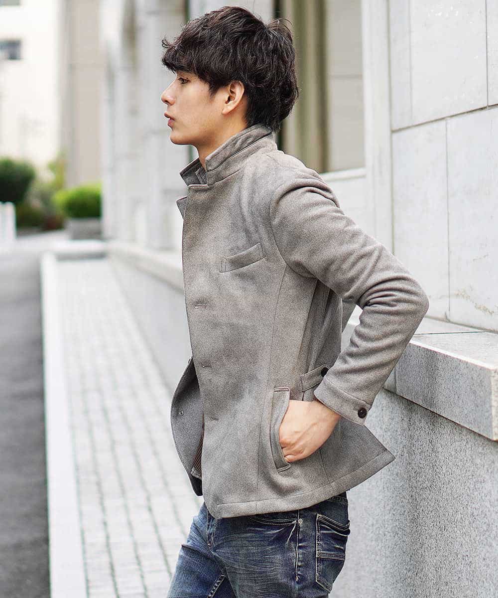 MKDJI54170 MK MICHEL KLEIN HOMME(MKミッシェルクランオム) コンバーチブルジャケット / ポンチスエード グレー