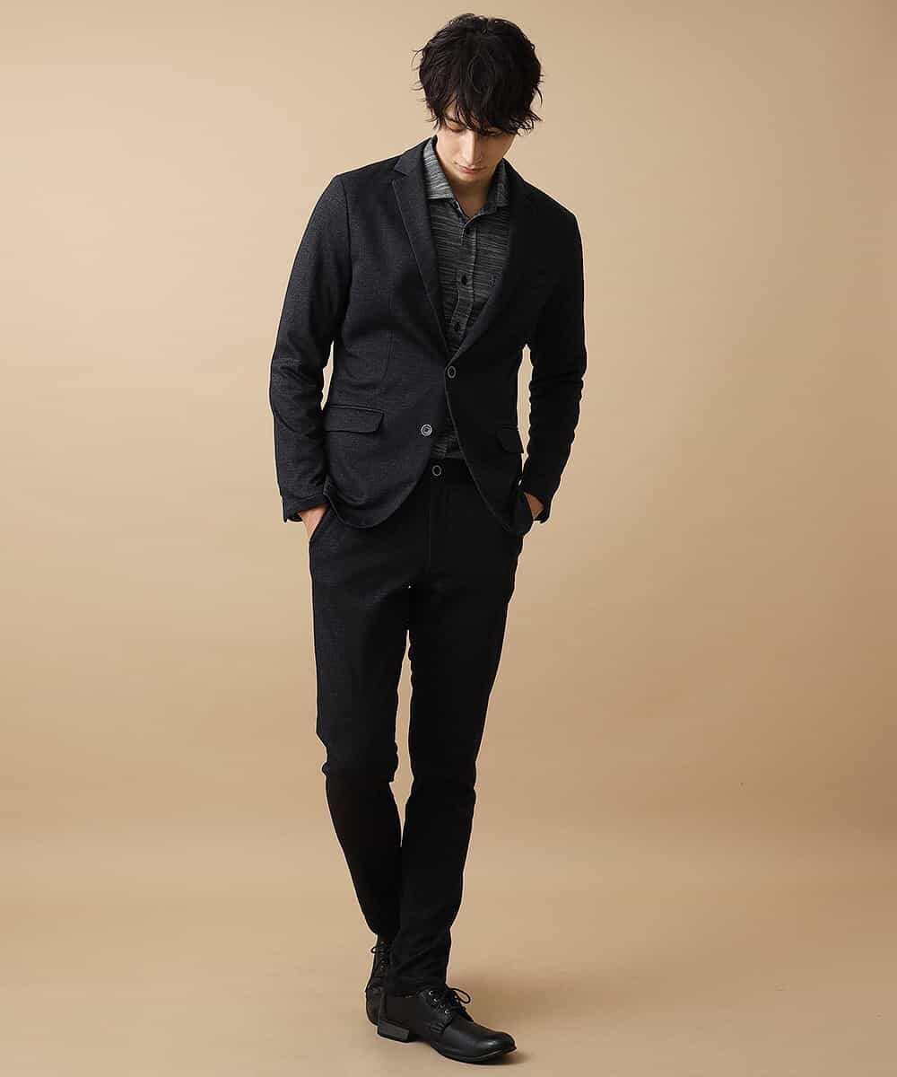 MKDJJ51150 MK MICHEL KLEIN HOMME(MKミッシェルクランオム) セットアップ対応 ジャケット／TEC EASY LIGHT ラッセル ブラック