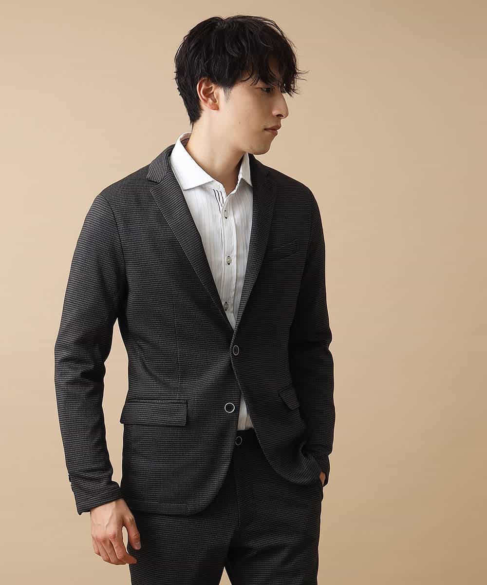 MKDJJ52150 MK MICHEL KLEIN HOMME(MKミッシェルクランオム) セットアップ対応 ジャケット／TEC EASY LIGHT チェック ブラウン