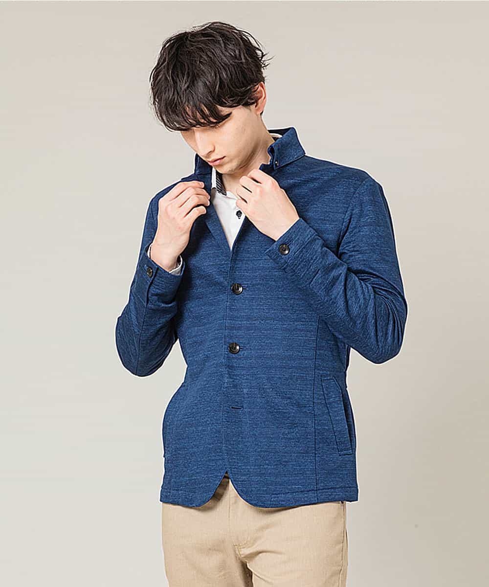 MKDJJ72180 MK MICHEL KLEIN HOMME(MKミッシェルクランオム) ジャケット／フロートインレーシルケット ブルー