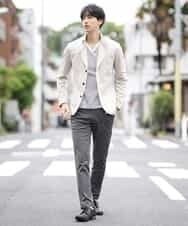 MKDJJ72180 MK MICHEL KLEIN HOMME(MKミッシェルクランオム) ジャケット／フロートインレーシルケット アイボリー