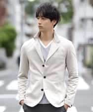 MKDJJ72180 MK MICHEL KLEIN HOMME(MKミッシェルクランオム) ジャケット／フロートインレーシルケット アイボリー