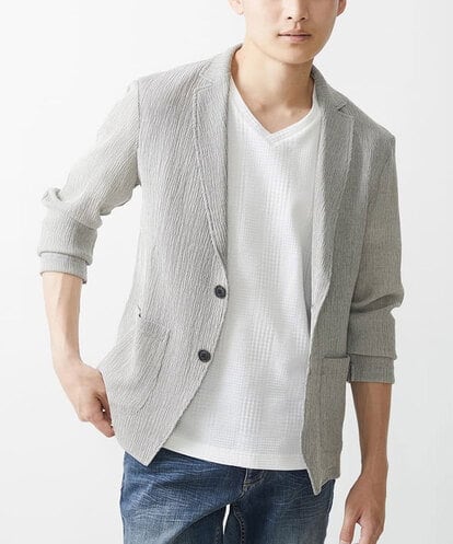 MKDJV67140 MK MICHEL KLEIN HOMME 【ラスト１】ラペルジャケットカーディガン