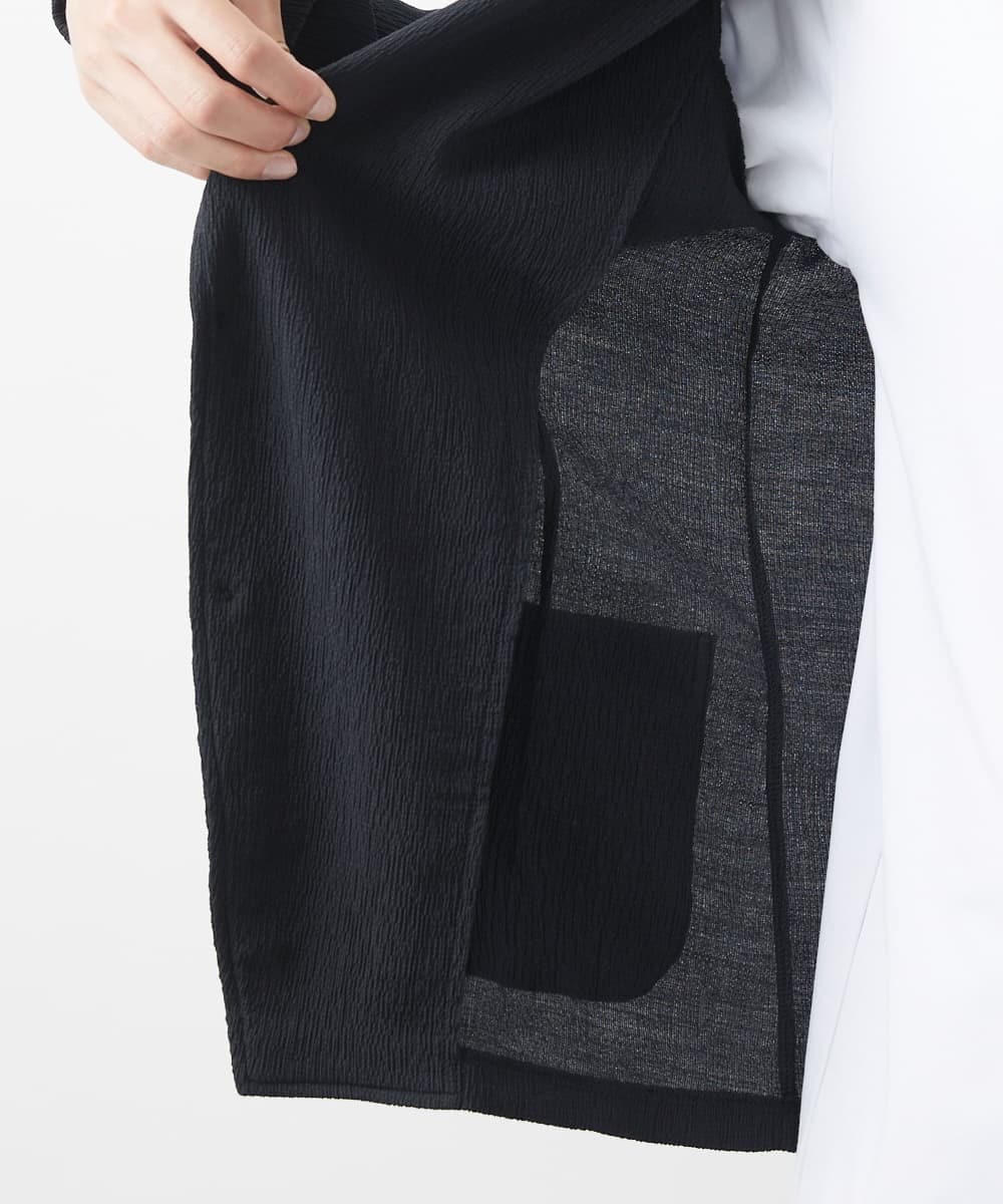 MKDJV67140 MK MICHEL KLEIN HOMME(MKミッシェルクランオム) 【大きいサイズあり】ラペルジャケットカーディガン ブラック
