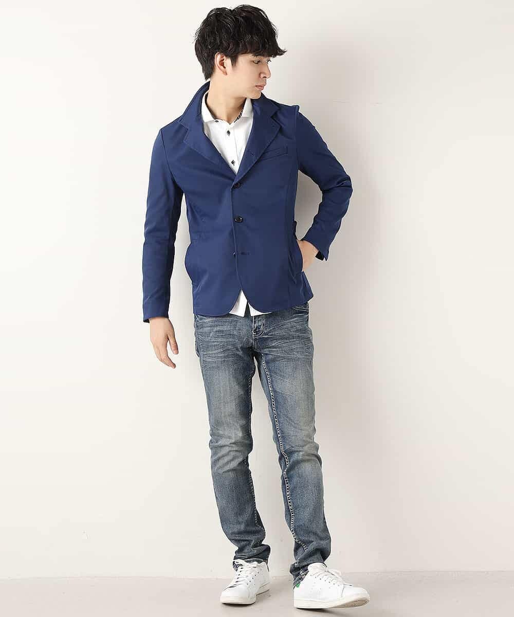 MKDKA90230 MK MICHEL KLEIN HOMME(MKミッシェルクランオム) ジャケット／ハッスイスパン ブルー