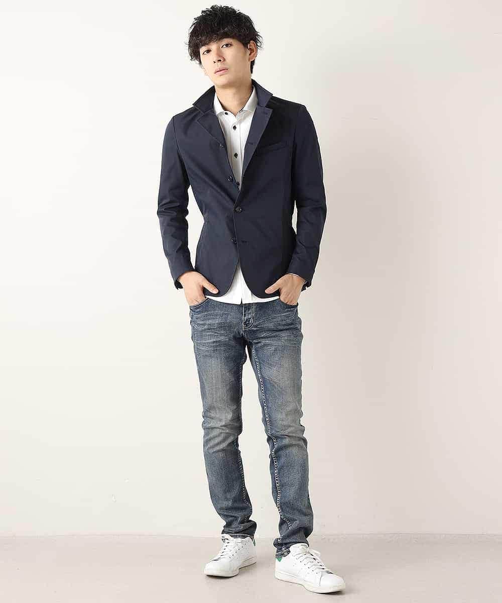 MKDKA90230 MK MICHEL KLEIN HOMME(MKミッシェルクランオム) ジャケット／ハッスイスパン ネイビー