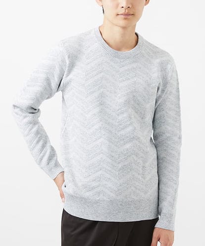 MKFAC20110 MK MICHEL KLEIN HOMME 【WFP】ジャガードニット /  へリンボンジャガード