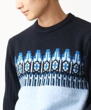 MKFAC37089 MK MICHEL KLEIN HOMME(MKミッシェルクランオム) MKHフェアアイルジャガードニット ネイビー
