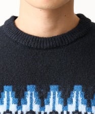MKFAC37089 MK MICHEL KLEIN HOMME(MKミッシェルクランオム) MKHフェアアイルジャガードニット ネイビー