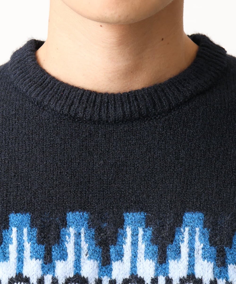 MKFAC37089 MK MICHEL KLEIN HOMME(MKミッシェルクランオム) MKHフェアアイルジャガードニット ネイビー