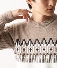 MKFAC37089 MK MICHEL KLEIN HOMME(MKミッシェルクランオム) MKHフェアアイルジャガードニット ベージュ
