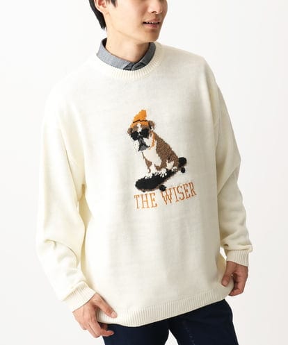 MKFAC86090 MK MICHEL KLEIN HOMME 【ユニセックスで着られる】ニット/アニマルジャガード