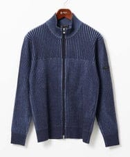 MKFAD51140 MK MICHEL KLEIN HOMME(MKミッシェルクランオム) ドライバーズニット スタンドカーディガン ブルー