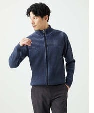 MKFAD51140 MK MICHEL KLEIN HOMME(MKミッシェルクランオム) ドライバーズニット スタンドカーディガン ブルー