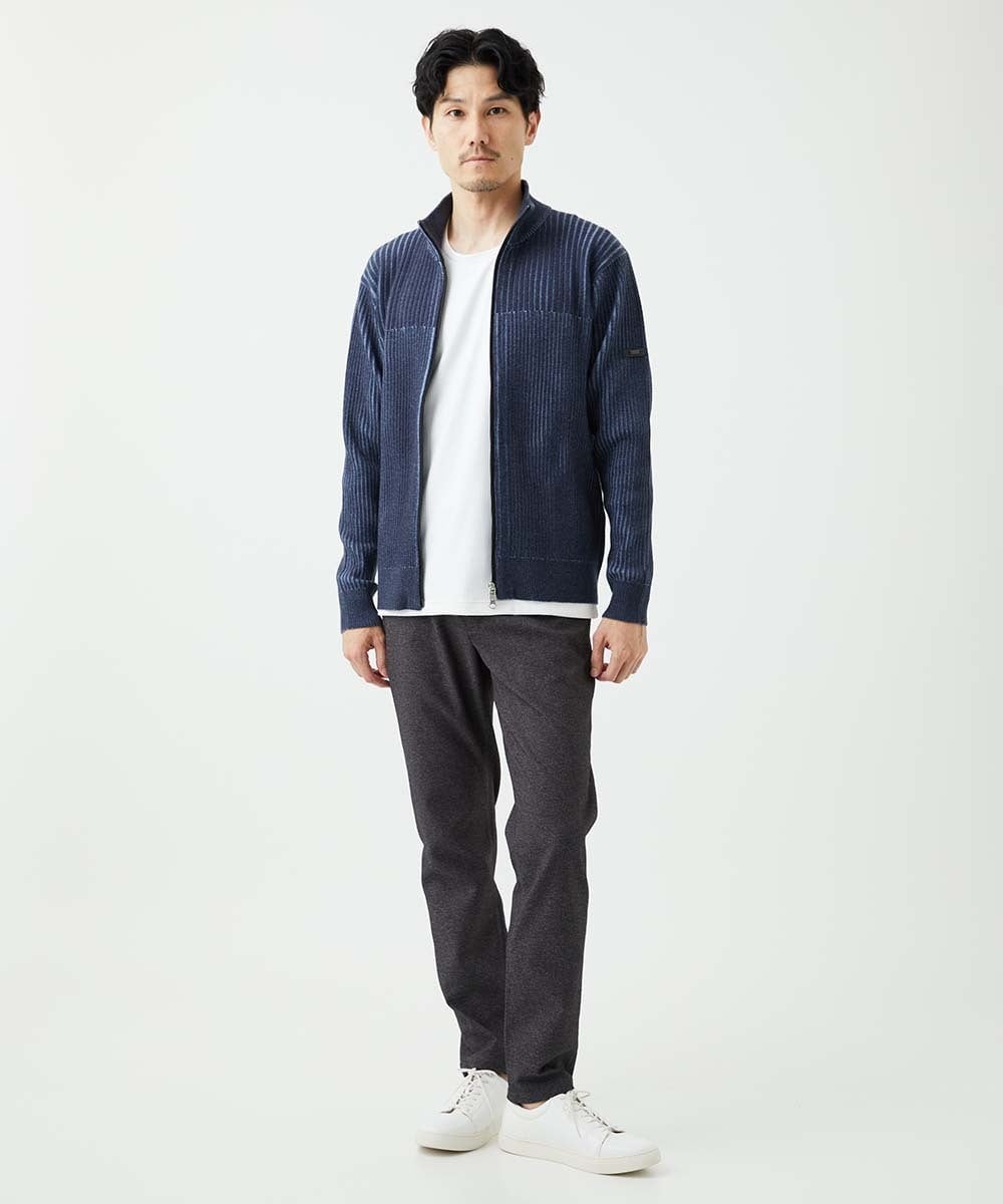 MKFAD51140 MK MICHEL KLEIN HOMME(MKミッシェルクランオム) ドライバーズニット スタンドカーディガン ブルー