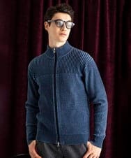 MKFAD51140 MK MICHEL KLEIN HOMME(MKミッシェルクランオム) 【洗濯機で洗える/毛玉になりにくい】ドライバーズニットカーディガン ブルー