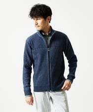 MKFAD51140 MK MICHEL KLEIN HOMME(MKミッシェルクランオム) ドライバーズニット スタンドカーディガン ブルー