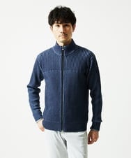 MKFAD51140 MK MICHEL KLEIN HOMME(MKミッシェルクランオム) ドライバーズニット スタンドカーディガン ブルー