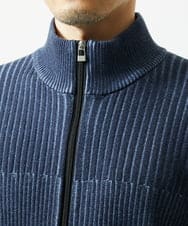 MKFAD51140 MK MICHEL KLEIN HOMME(MKミッシェルクランオム) ドライバーズニット スタンドカーディガン ブルー