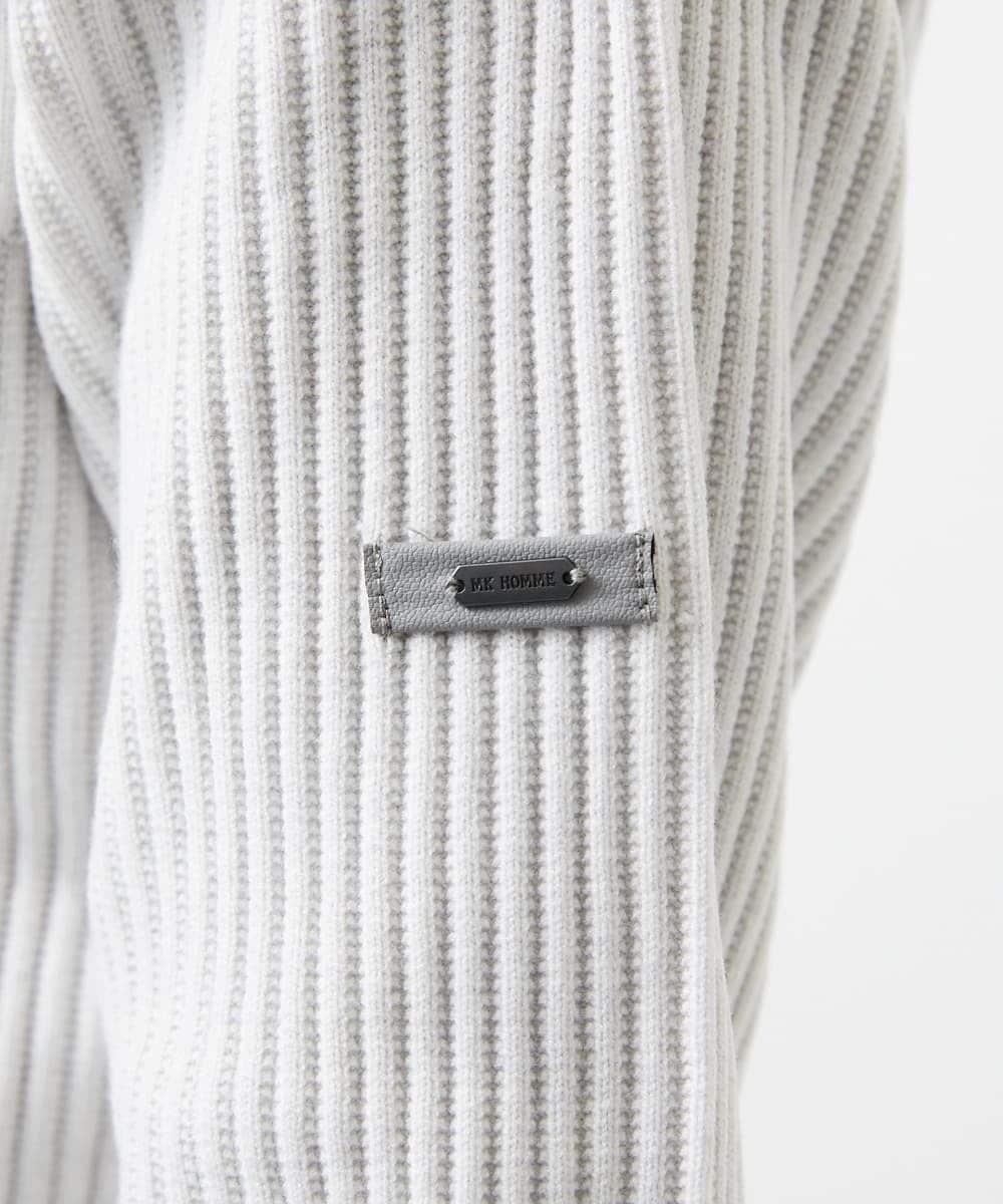 MKFAD51140 MK MICHEL KLEIN HOMME(MKミッシェルクランオム) 【洗濯機で洗える/毛玉になりにくい】ドライバーズニットカーディガン ライトグレー