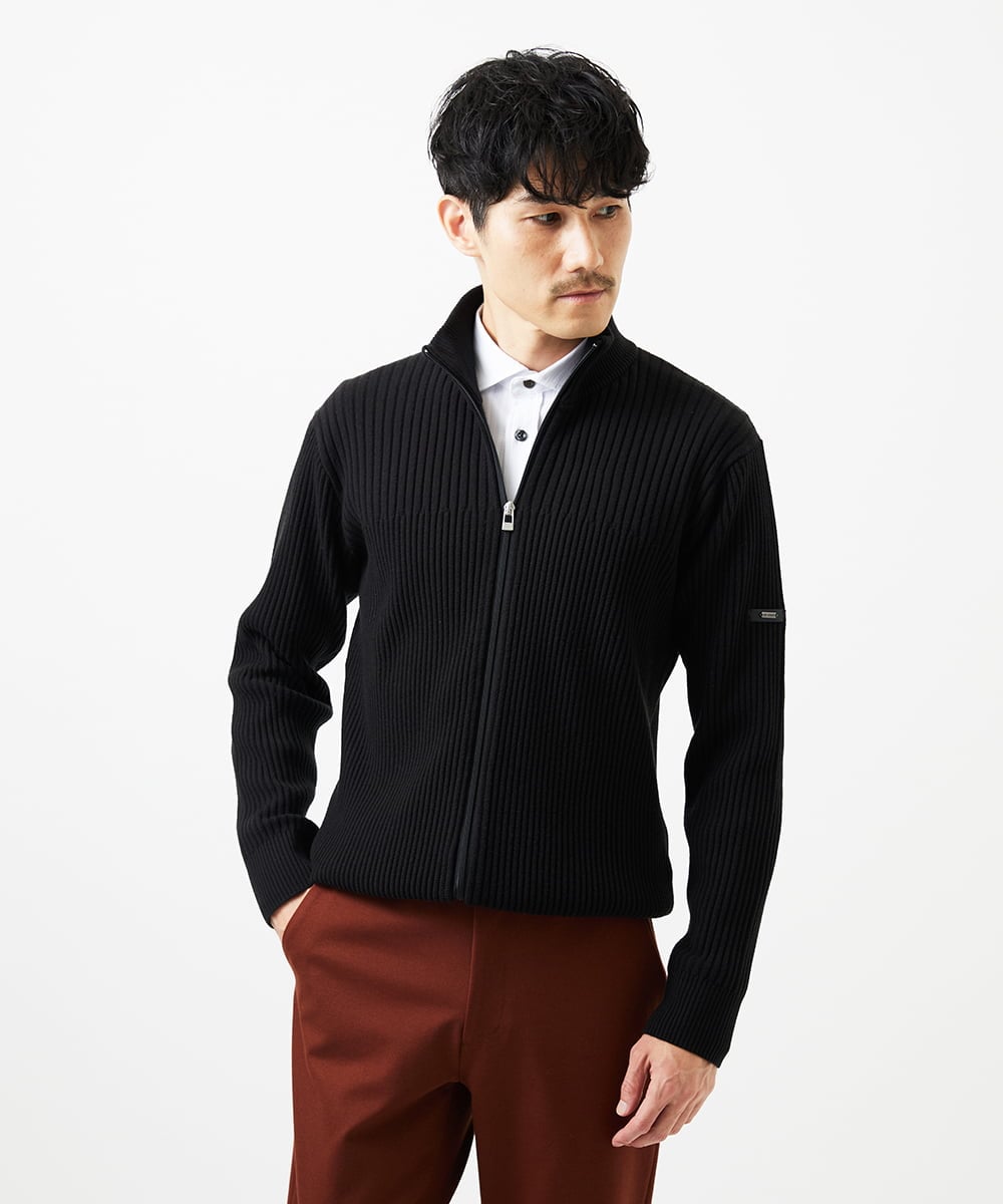 MKFAD51140 MK MICHEL KLEIN HOMME(MKミッシェルクランオム) 【洗濯機で洗える/毛玉になりにくい】ドライバーズニットカーディガン ブラック