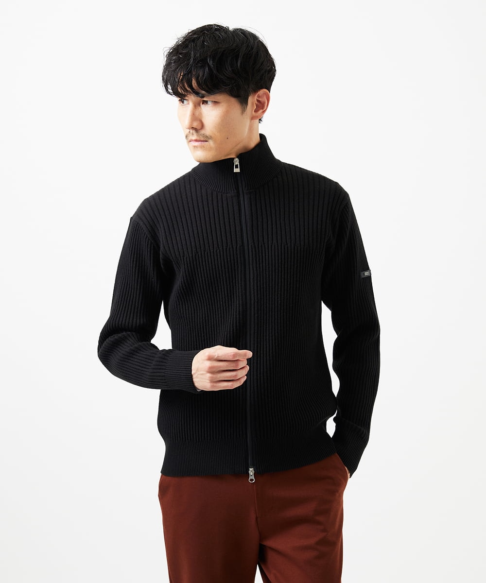 MKFAD51140 MK MICHEL KLEIN HOMME(MKミッシェルクランオム) 【洗濯機で洗える/毛玉になりにくい】ドライバーズニットカーディガン ブラック