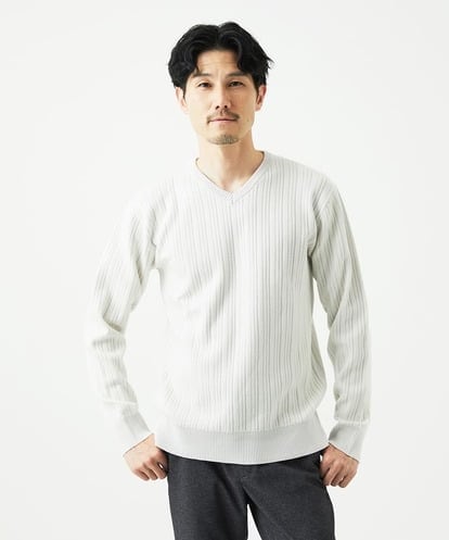MKFAD60099 MK MICHEL KLEIN HOMME ランダムタック ストライプニット