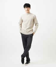 MKFAD61099 MK MICHEL KLEIN HOMME(MKミッシェルクランオム) モックネックニット / ランダムタックストライプ アイボリー