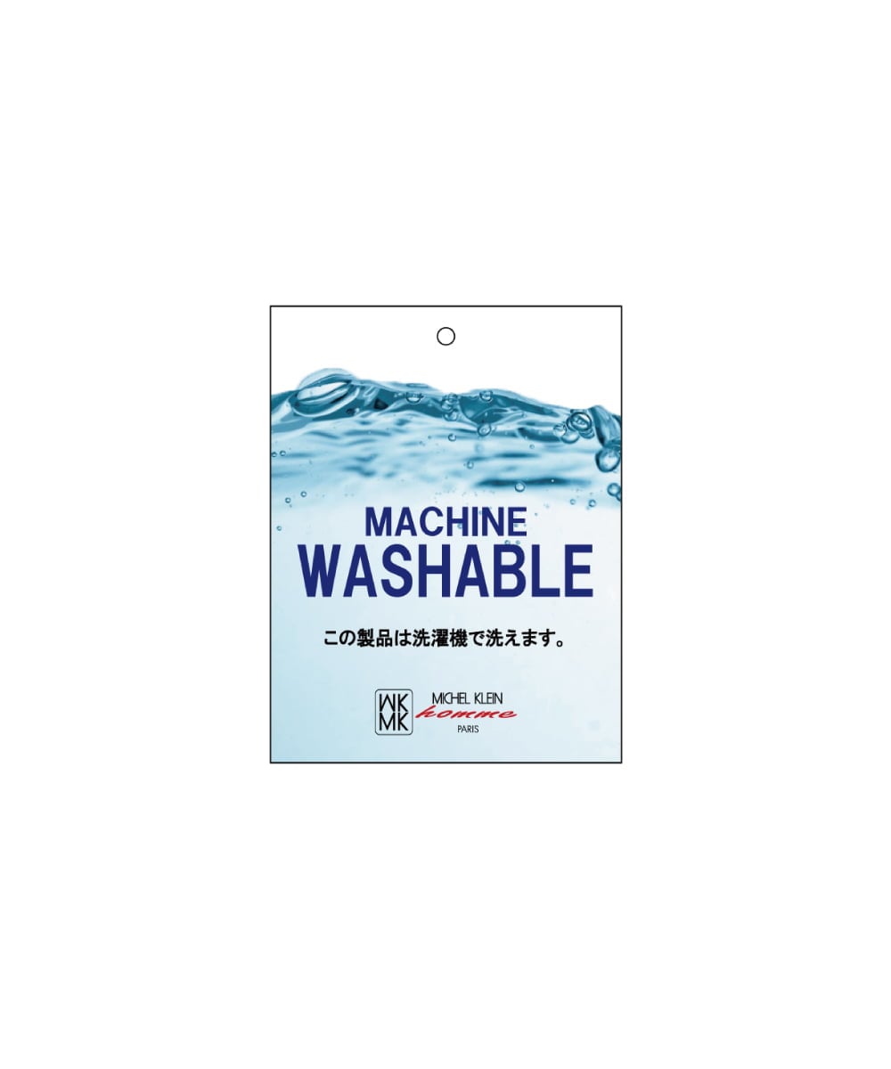 MKFAD61099 MK MICHEL KLEIN HOMME(MKミッシェルクランオム) 【洗濯機で洗える】モックネックニット / ランダムタックストライプ ホワイト