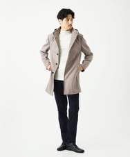 MKFAD61099 MK MICHEL KLEIN HOMME(MKミッシェルクランオム) モックネックニット / ランダムタックストライプ ホワイト