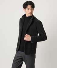 MKFAD61099 MK MICHEL KLEIN HOMME(MKミッシェルクランオム) モックネックニット / ランダムタックストライプ ブラック