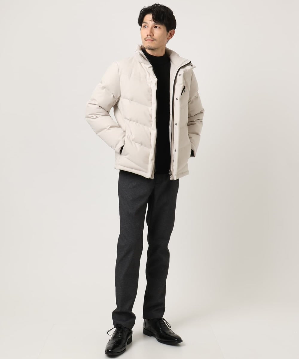 MKFAD61099 MK MICHEL KLEIN HOMME(MKミッシェルクランオム) モックネックニット / ランダムタックストライプ ブラック