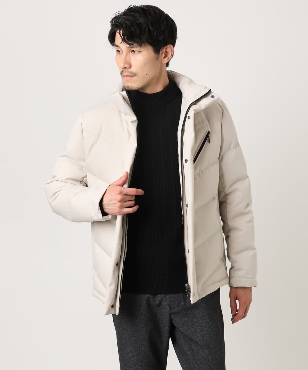 MKFAD61099 MK MICHEL KLEIN HOMME(MKミッシェルクランオム) モックネックニット / ランダムタックストライプ ブラック