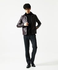 MKFAD61099 MK MICHEL KLEIN HOMME(MKミッシェルクランオム) モックネックニット / ランダムタックストライプ ブラック