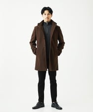 MKFAD62110 MK MICHEL KLEIN HOMME(MKミッシェルクランオム) スマートハーフジップニット / ミックスヘリンボン ダークグレー