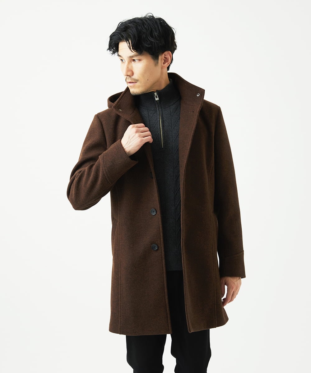 MKFAD62110 MK MICHEL KLEIN HOMME(MKミッシェルクランオム) スマートハーフジップニット / ミックスヘリンボン ダークグレー