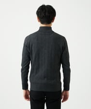 MKFAD62110 MK MICHEL KLEIN HOMME(MKミッシェルクランオム) スマートハーフジップニット / ミックスヘリンボン ダークグレー