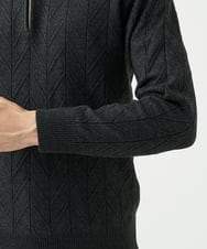 MKFAD62110 MK MICHEL KLEIN HOMME(MKミッシェルクランオム) スマートハーフジップニット / ミックスヘリンボン ダークグレー