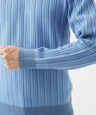 MKFAD63099 MK MICHEL KLEIN HOMME(MKミッシェルクランオム) クルーネックニット / ランダムタックストライプ ライトブルー