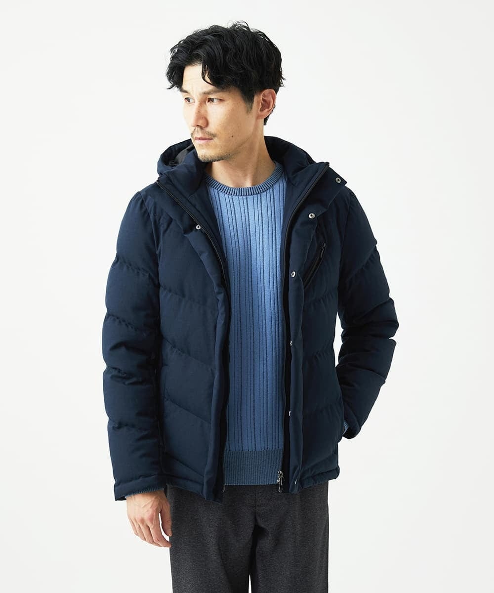 MKFAD63099 MK MICHEL KLEIN HOMME(MKミッシェルクランオム) クルーネックニット / ランダムタックストライプ ライトブルー