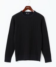 MKFAD63099 MK MICHEL KLEIN HOMME(MKミッシェルクランオム) クルーネックニット / ランダムタックストライプ ネイビー