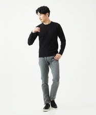 MKFAD63099 MK MICHEL KLEIN HOMME(MKミッシェルクランオム) クルーネックニット / ランダムタックストライプ ネイビー